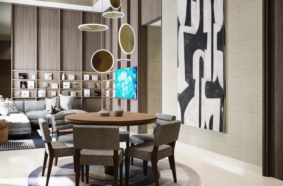 Ruang makan contoh unit Garden Villa Arumaya